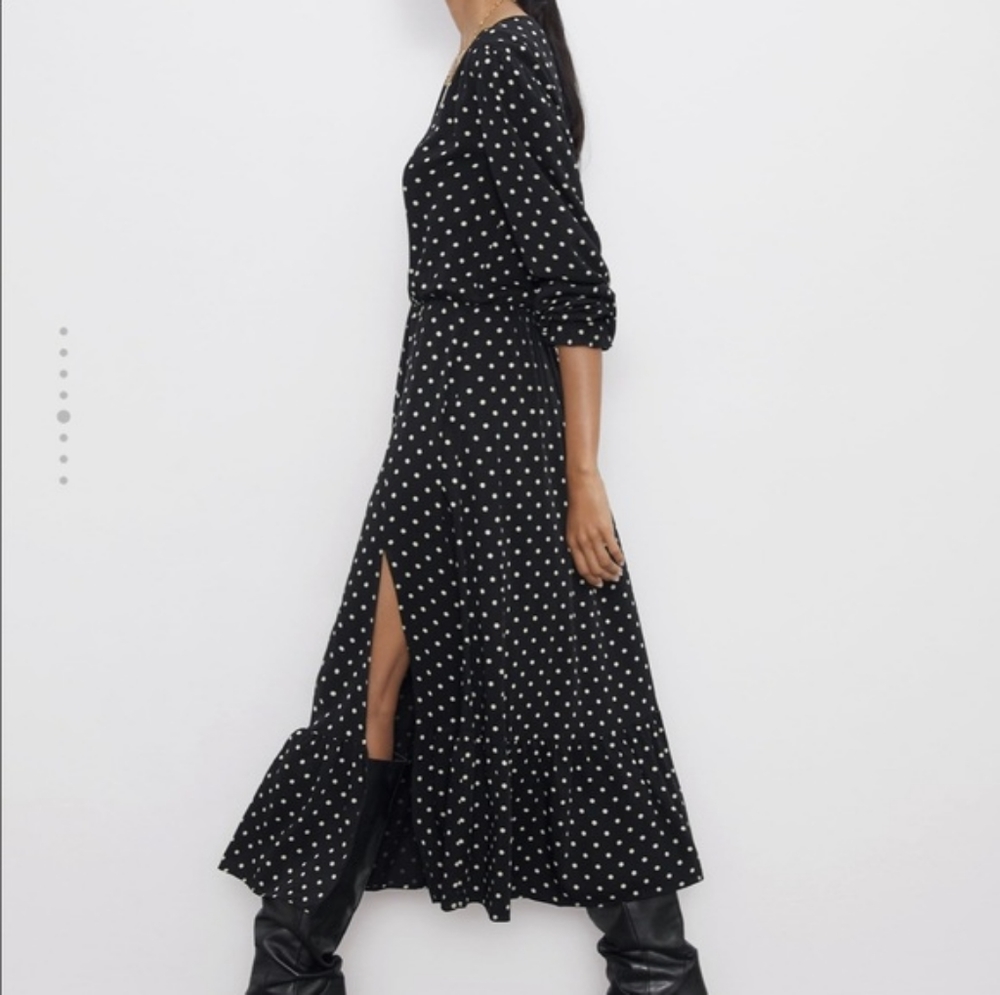 New Zara polka dot maxi dress